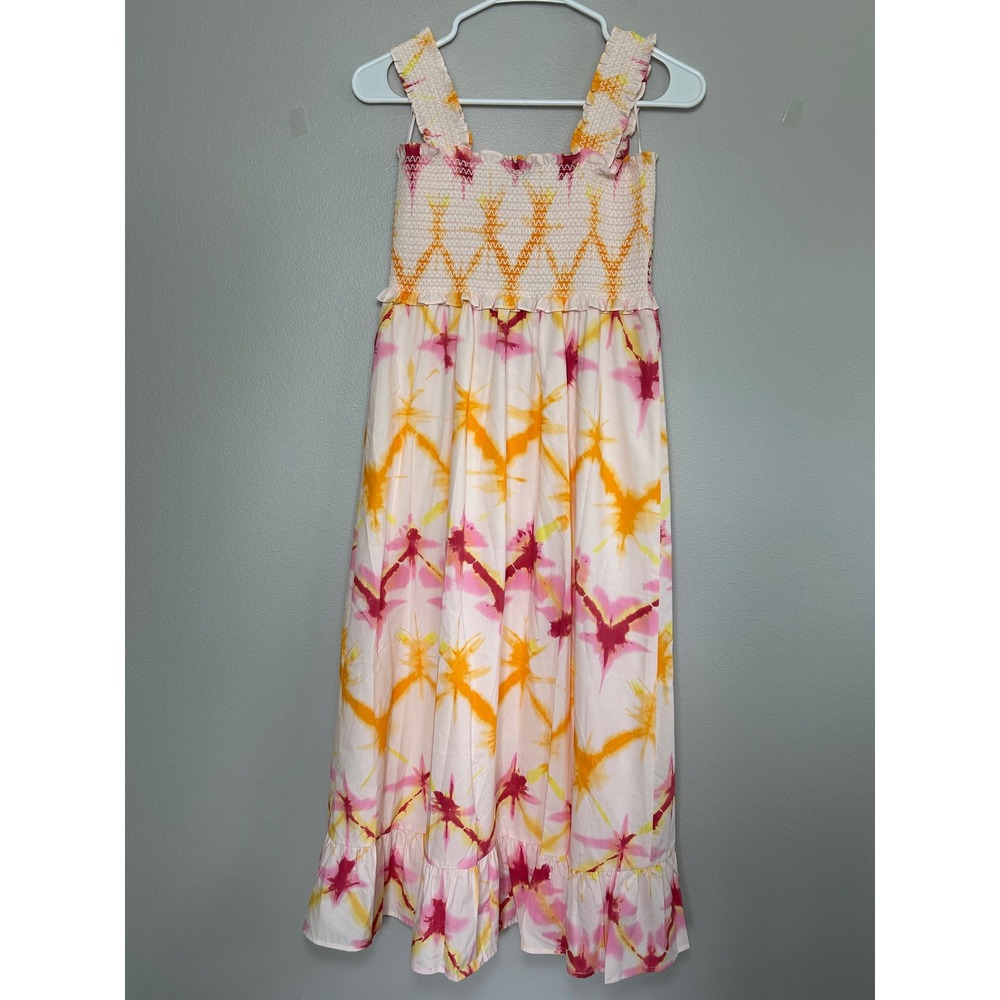 NWT Rails Rumi Dress Medium diamond Tie Dye Smocked Midi Dress Summer Boho chic - Picture 8 of 10